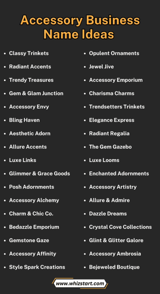 760+ Accessory Business Names Ideas for Accessory Shops! Whiz Start
