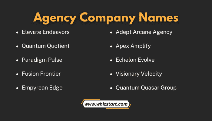 Agency Company Names