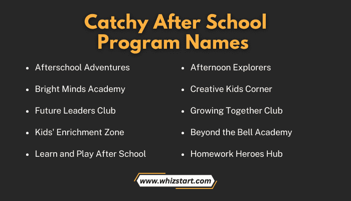 Catchy After School Program Names