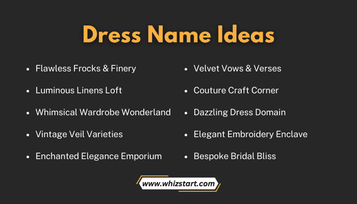 Dress Name Ideas