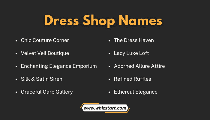 Dress Shop Names