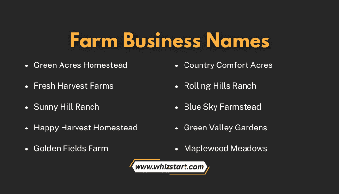 Farm Business Names