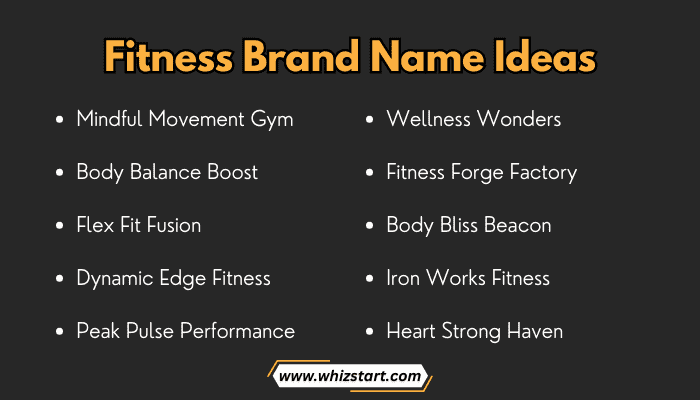 Top 10 Fitness Brand Name Ideas