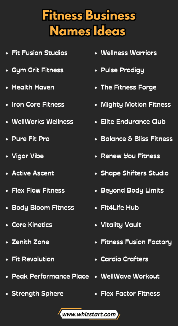 Fitness Business Names Ideas for fitness business startup