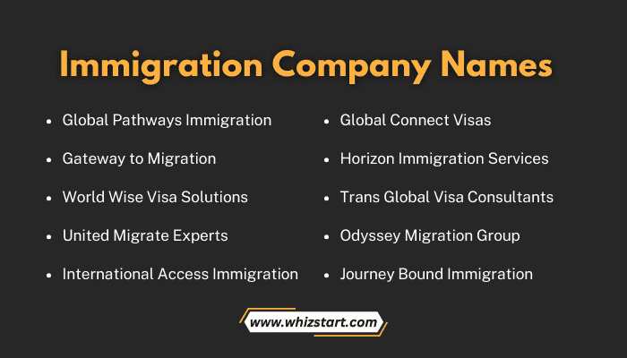 Immigration Company Names