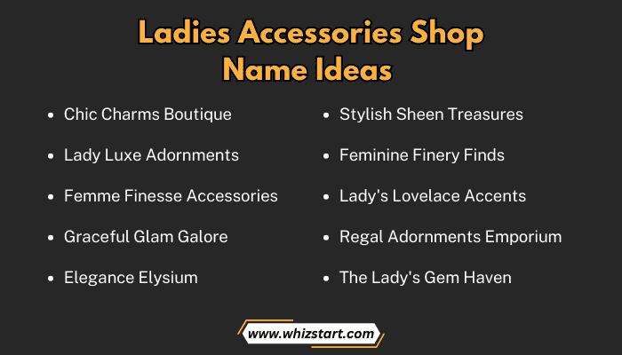 Ladies Accessories Shop Name Ideas