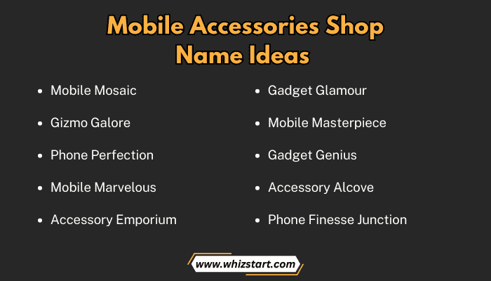 Mobile Accessories Shop Name Ideas