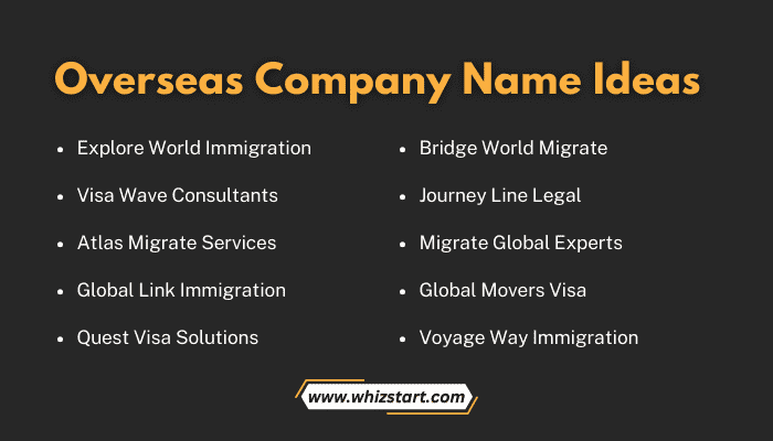 Overseas Company Name Ideas