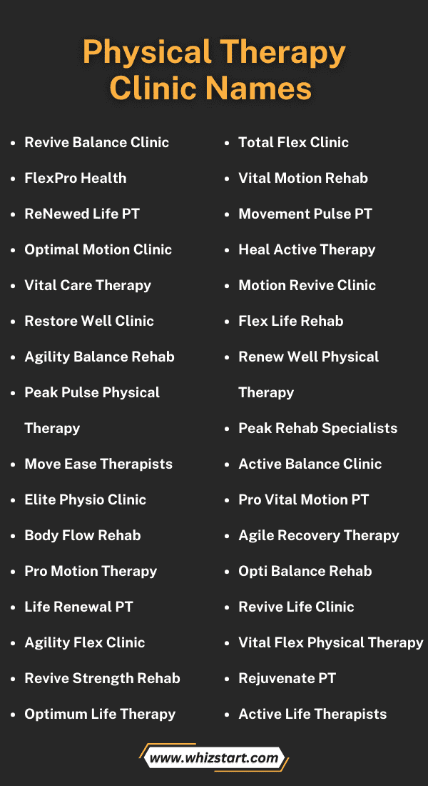 Physical Therapy Clinic Names