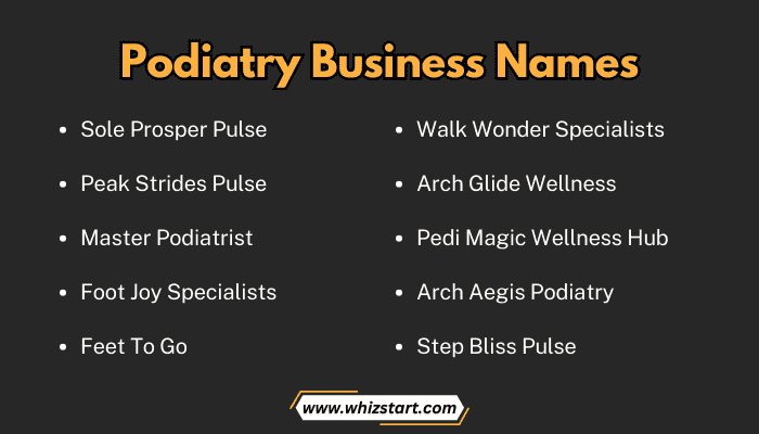 Podiatry Business Names