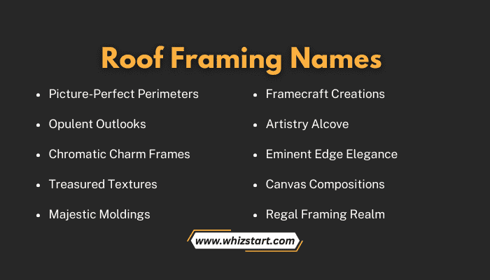 Roof Framing Names