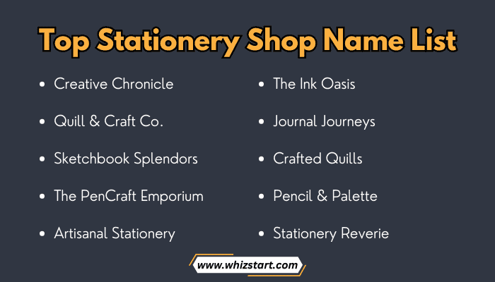 Stationery Shop Name List