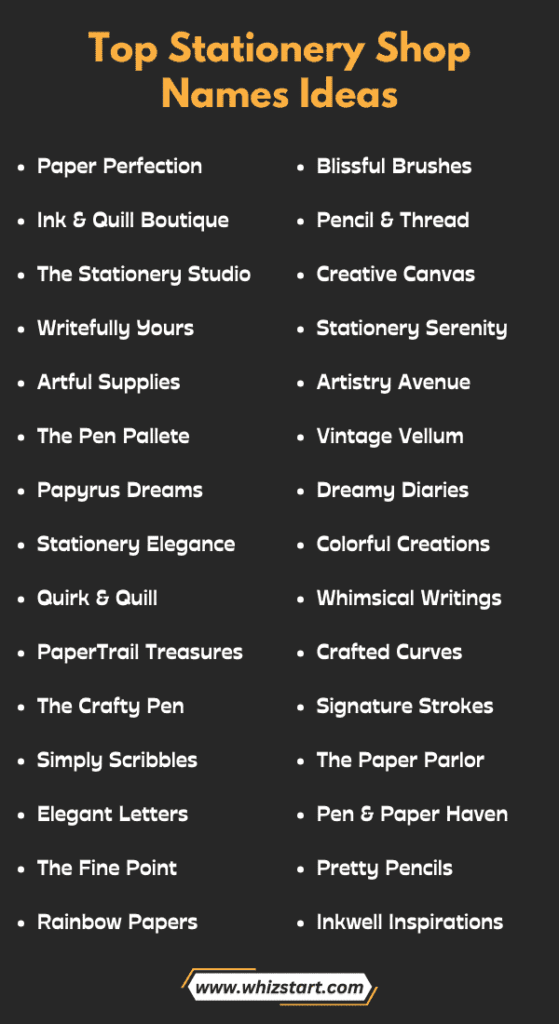 Stationery Shop Names Ideas to Unleash Your Creativity! - WhizStart