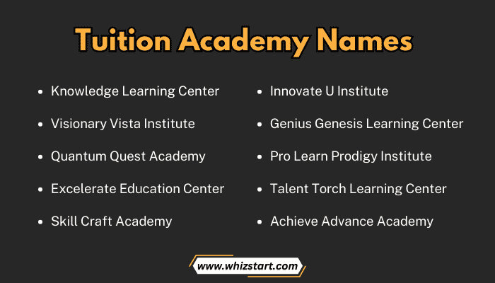 Tuition Academy Names