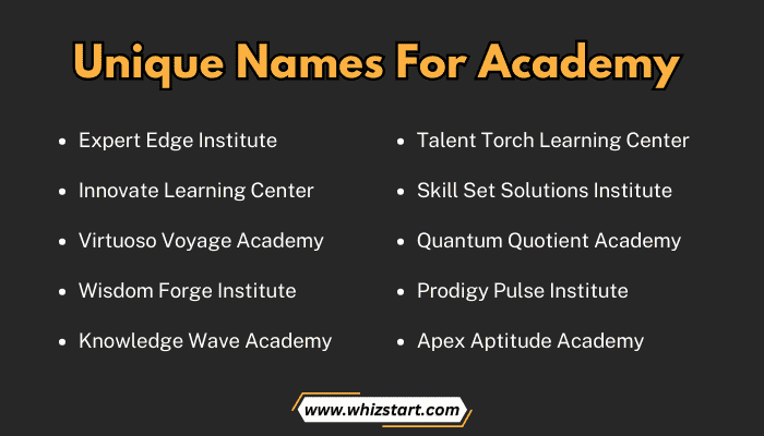 Unique Names For Academy