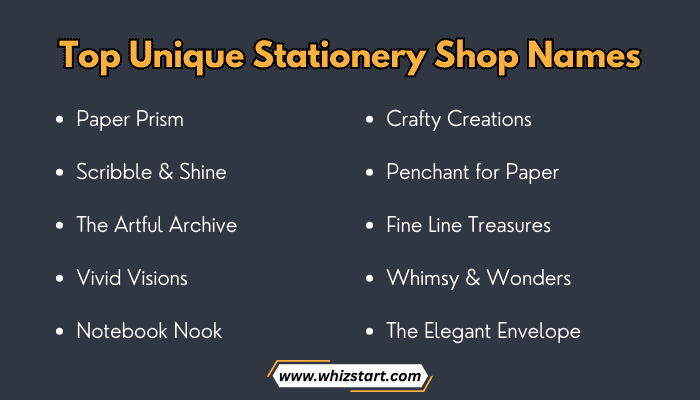 Unique Stationery Shop Names