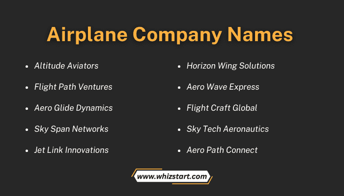Airplane Company Names