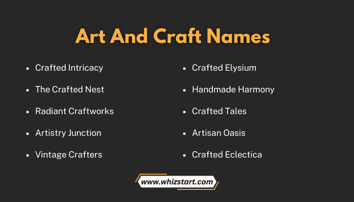 Art And Craft Names