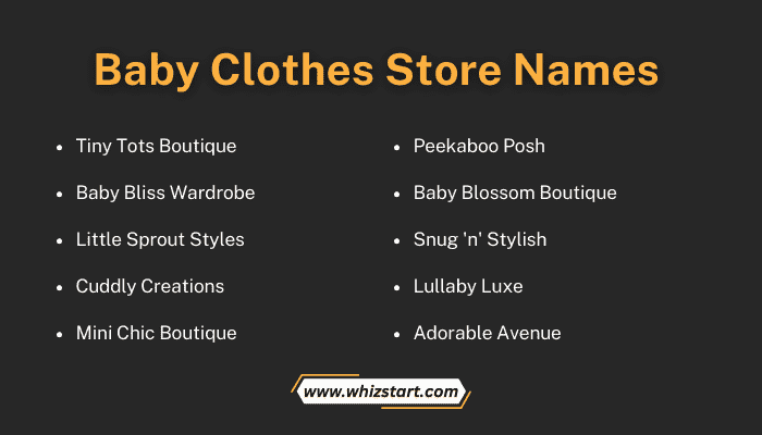 Baby Clothes Store Names