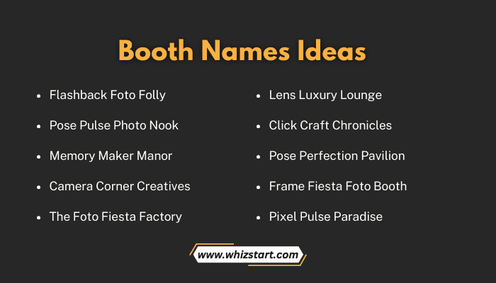 Booth Names Ideas