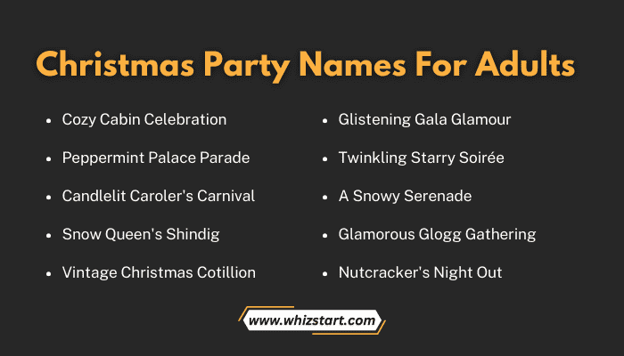 Christmas Party Names For Adults