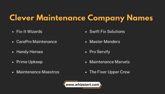 Clever Maintenance Company Names