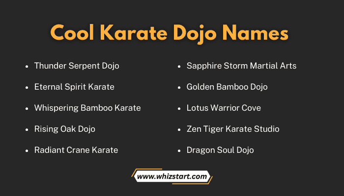 Cool Karate Dojo Names