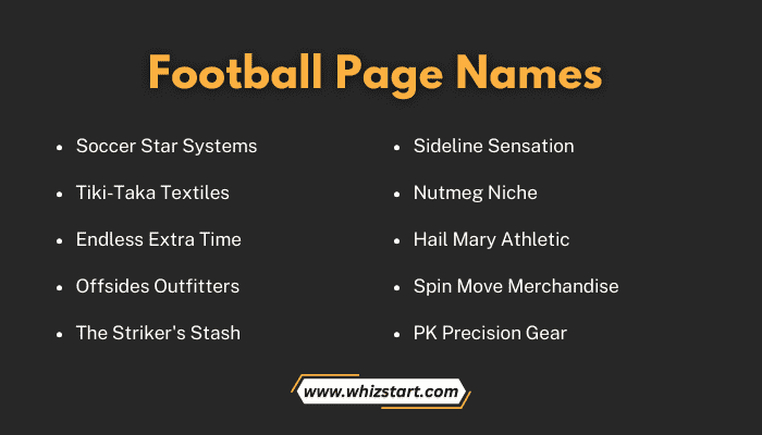 Football Page Names
