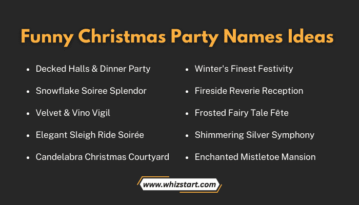 Funny Christmas Party Names Ideas