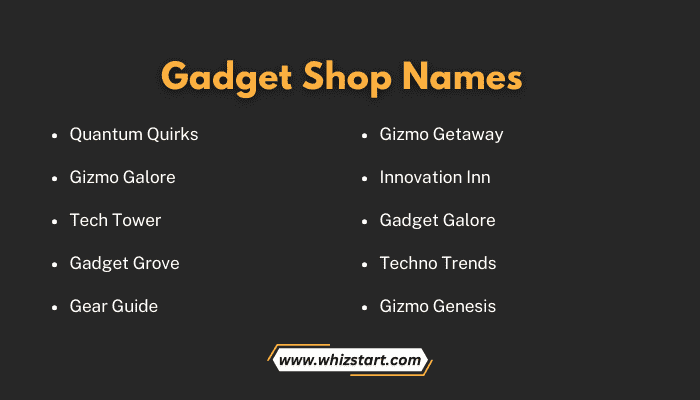 Gadget Shop Names