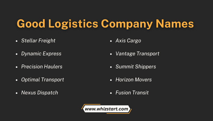 Good Logistics Company Names