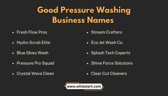 Good Pressure Washing Business Names