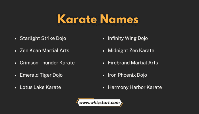 Karate Names