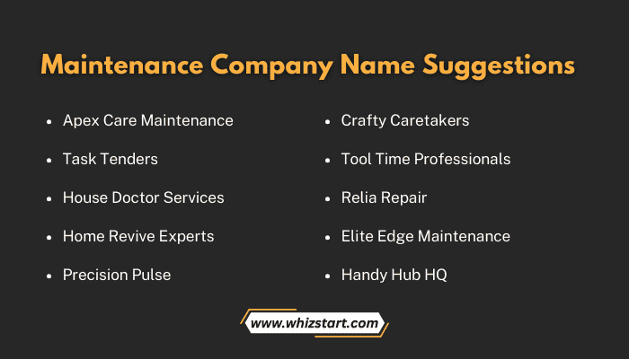 Maintenance Company Name Suggestions