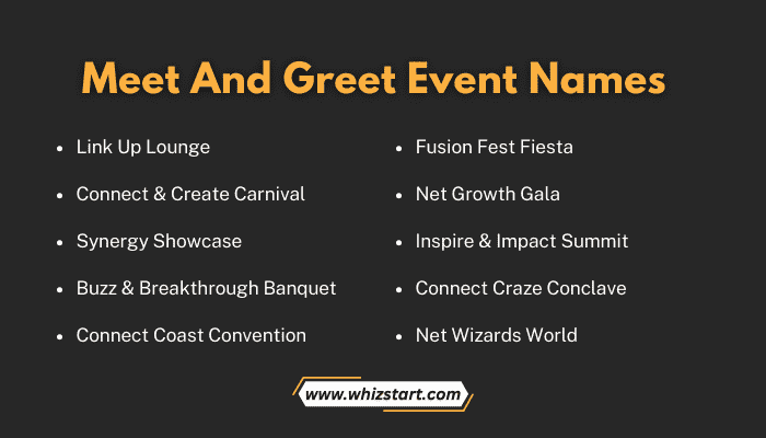 Meet And Greet Event Names