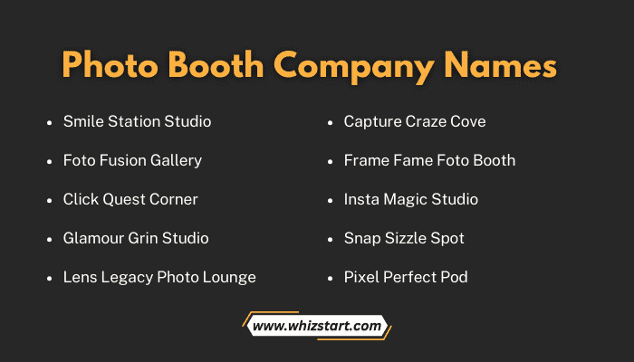 Photo Booth Company Names