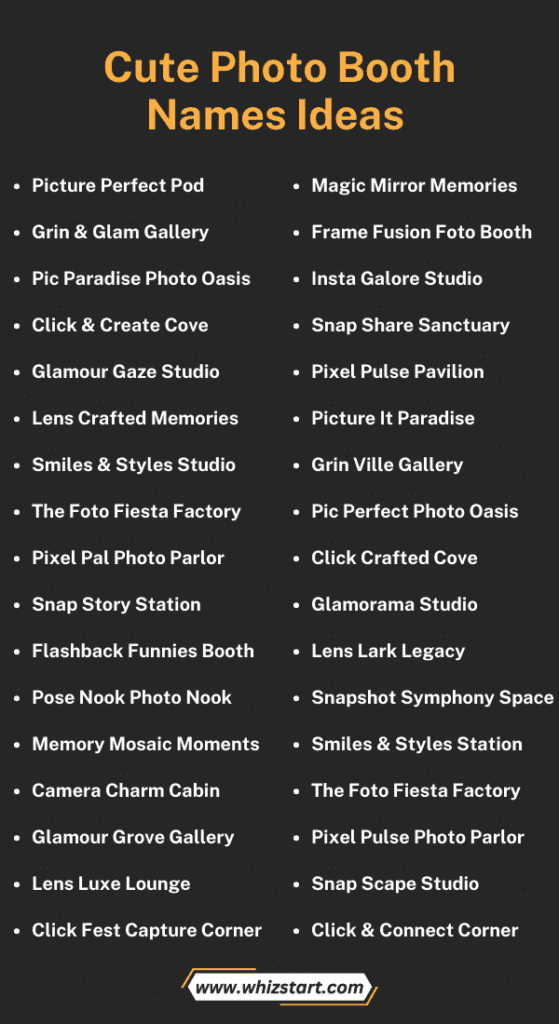 Photo Booth Names Ideas to Lead Competition! Whiz Start