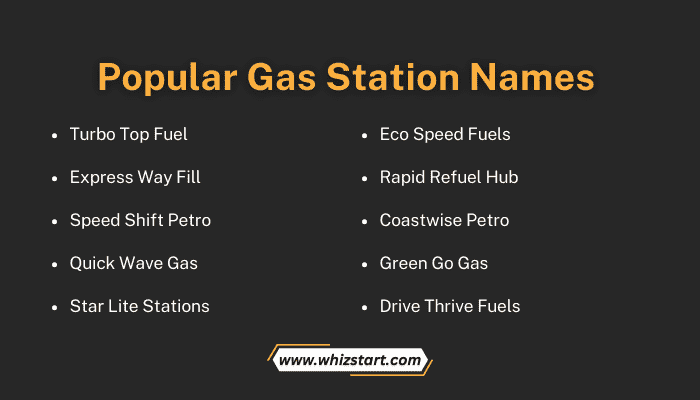 Popular Gas Station Names