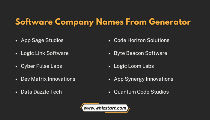 Software Company Names Generator
