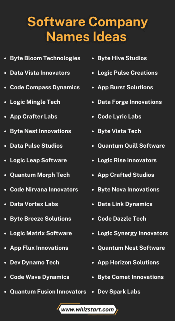 688+ Top Software Company Names Ideas List and Suggestions! - Whiz Start