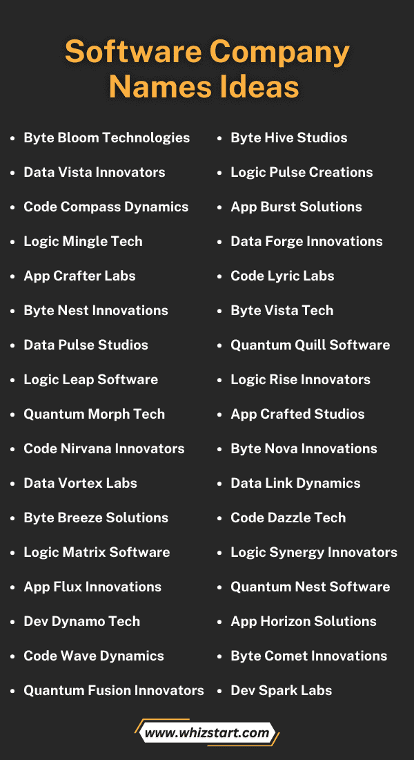 Software Company Names Ideas