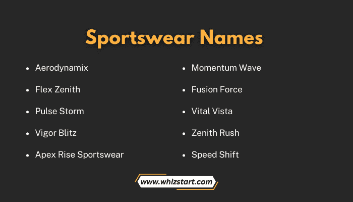Sportswear Names