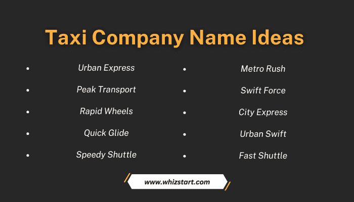 Taxi Company Name Ideas
