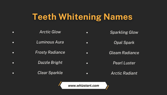 Teeth Whitening Names