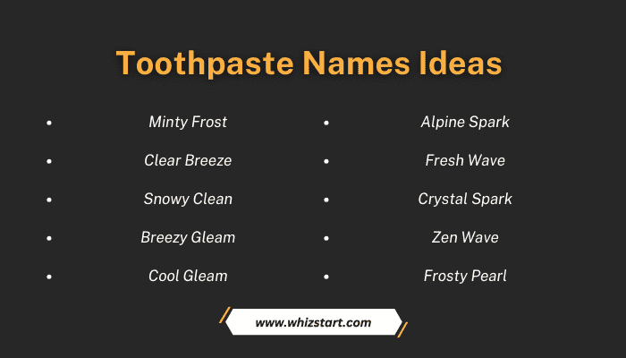 Toothpaste Names Ideas