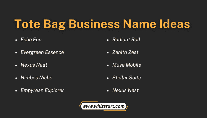 Tote Bag Business Name Ideas