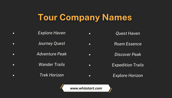 Tour Company Names