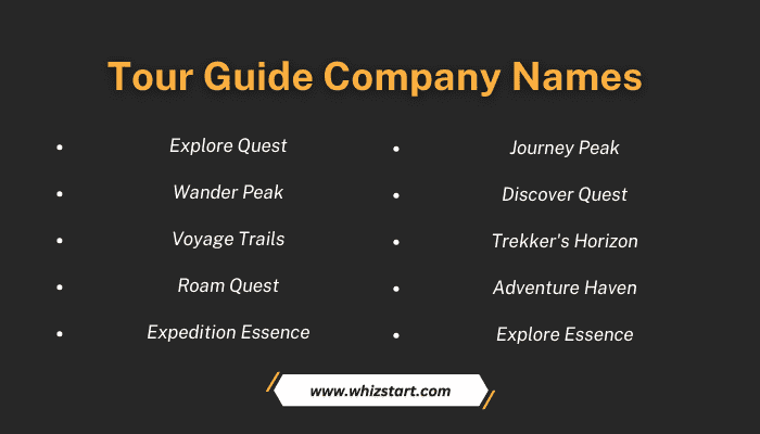 Tour Guide Company Names