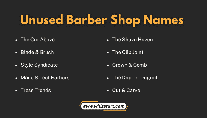 Unused Barber Shop Names