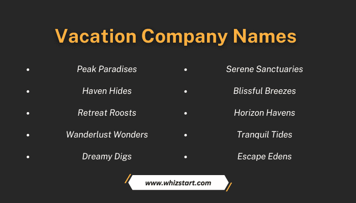 Vacation Company Names
